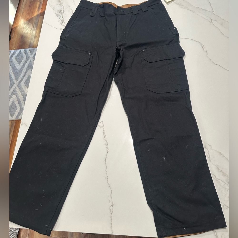 NWT Duluth Men’s Fire Hose Relaxed Fit Cargo Work Pants 36x32 Black
